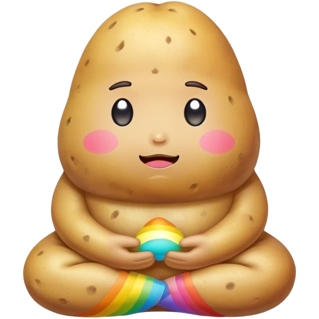 rainbow kawaii meditating potato emoji