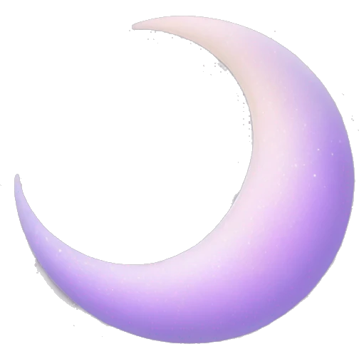 Pastel lilac-gradient crescent moon emoji
