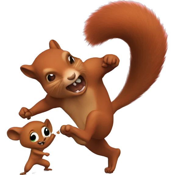 Squirrel attacking human emoji