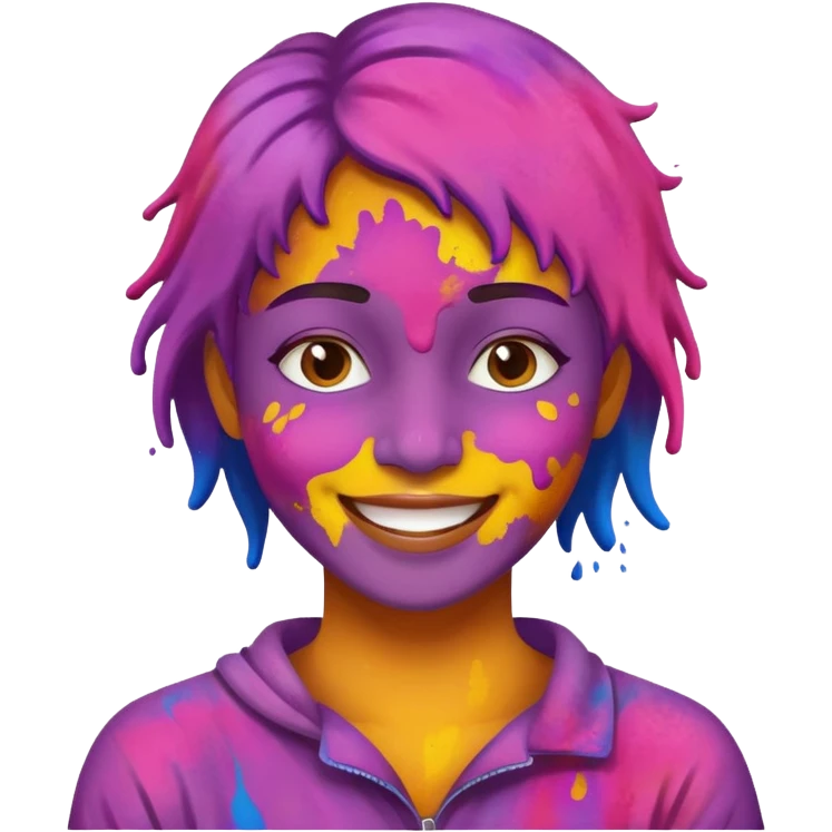 Someone covered in holi emoji