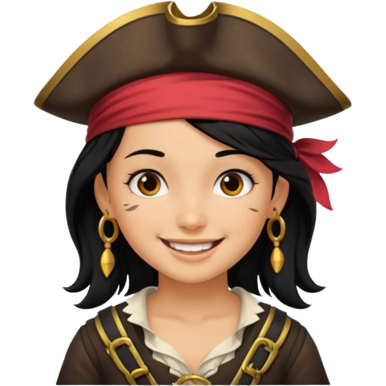 pirate girl with black hair band  emoji