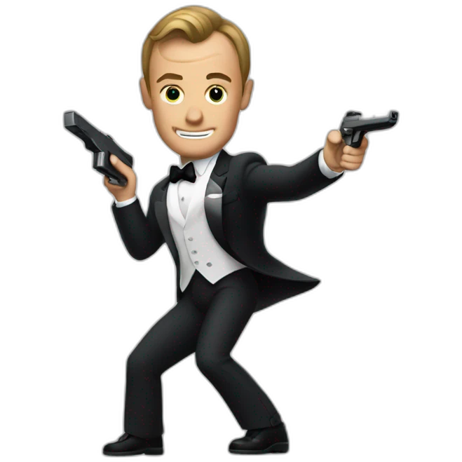 James Bond playing Wii emoji