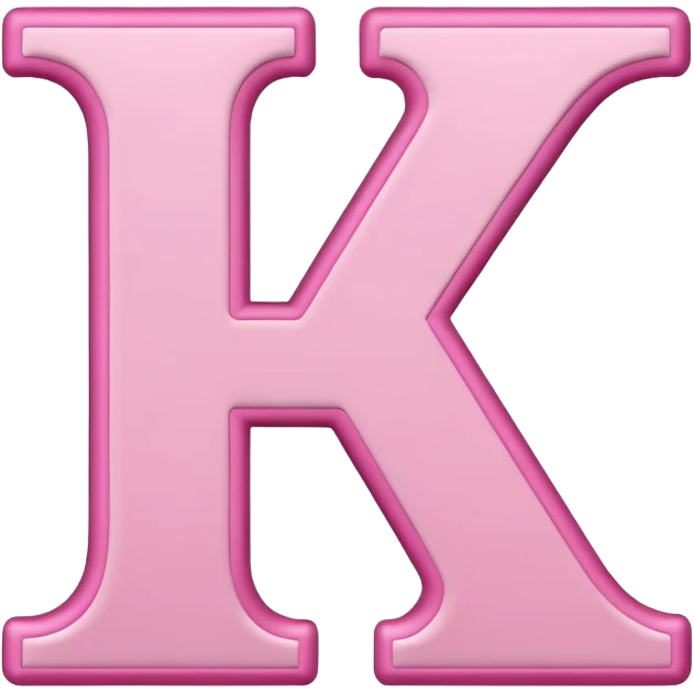 mix light pink dark pink and white girly letter k emoji