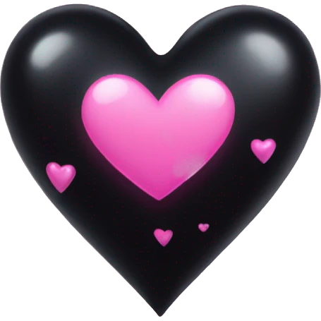 Black heart with pink sparkles  emoji