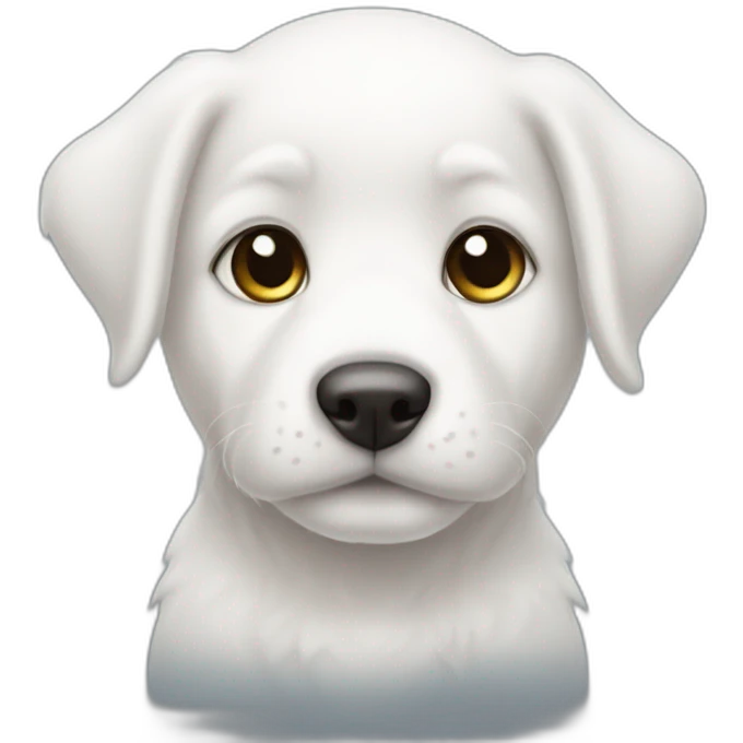 a white puppy on cloudvortex emoji