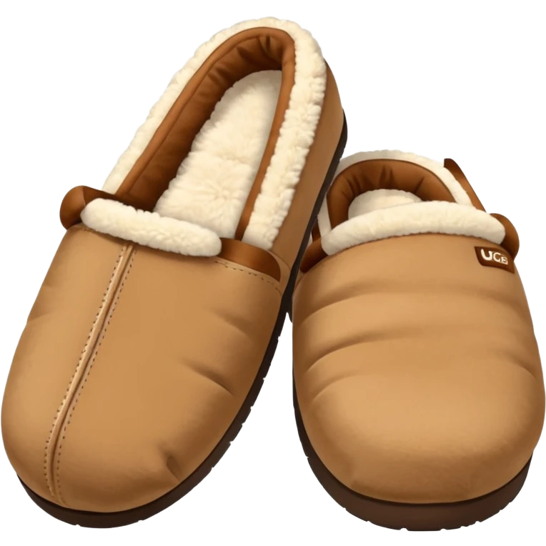 A pair of beige brown UGG slippers emoji
