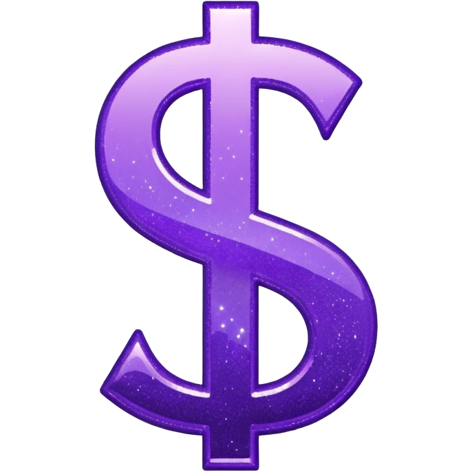 symbol money $ glitter purple emoji