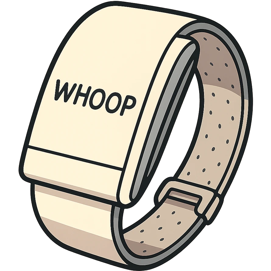 flat toon style white Whoop band bracelet emoji