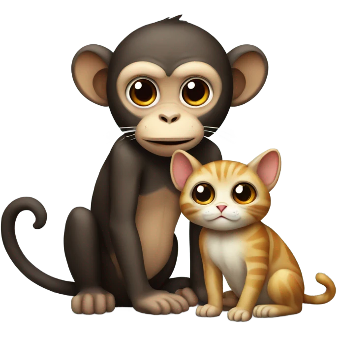Monkey on a cat  emoji