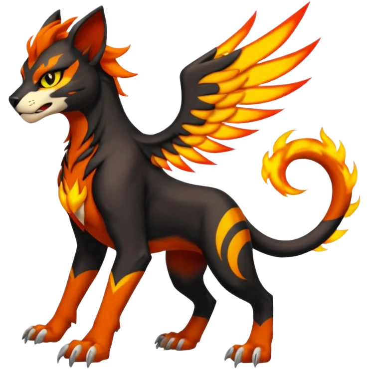 Houndoom-Tigress-Luxray-Gryphon-fusion (full body) emoji