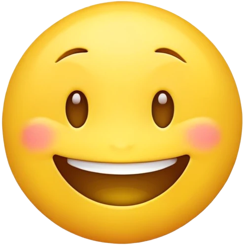 create a yellow emoji that is a combination of a fake smile emoji