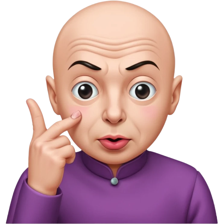 Dr evil with pinky to mouth emoji