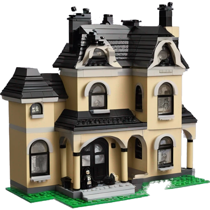 Lego Barbie’s and Darth’s very dusty and old disturbing disgusting ghostly haunted horror dream house mansion  emoji