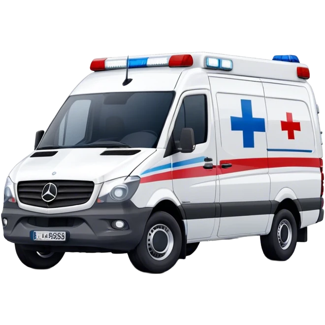 Ambulance - Mercedes-Benz Sprinter (Model Year: 2018) (Iconic Colour: White with red and blue markings) emoji