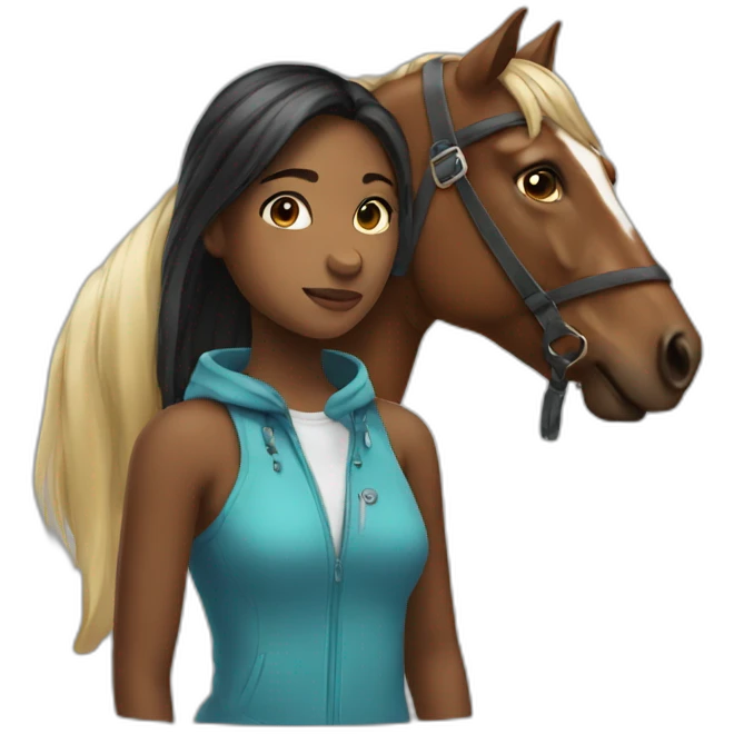 girl with a horse head emoji