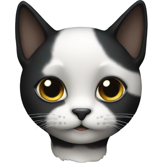 Black cat with white patch emoji