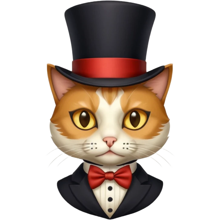 A CAT WEARINGA PLAGUE MASK AND A TOP HAT emoji