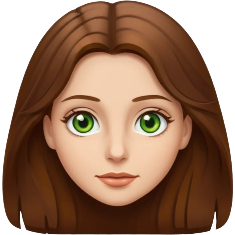 brown hair hazel green eyed woman with long hair  emoji