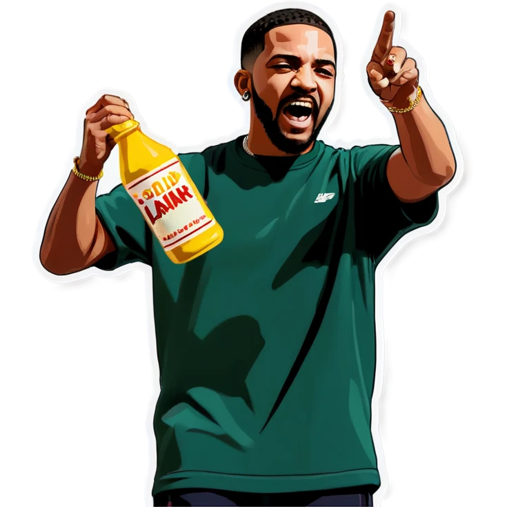 Kendrick Lamar throwing mustard at Drake emoji