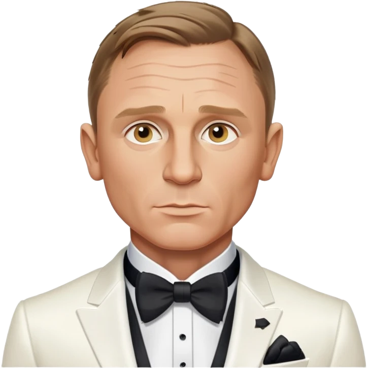 Daniel Craig as James Bond with white tuxedo emoji