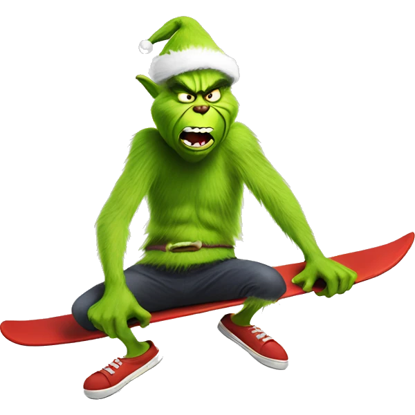 Grinch surfing emoji