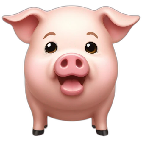squealing pig with short blonde hair emoji