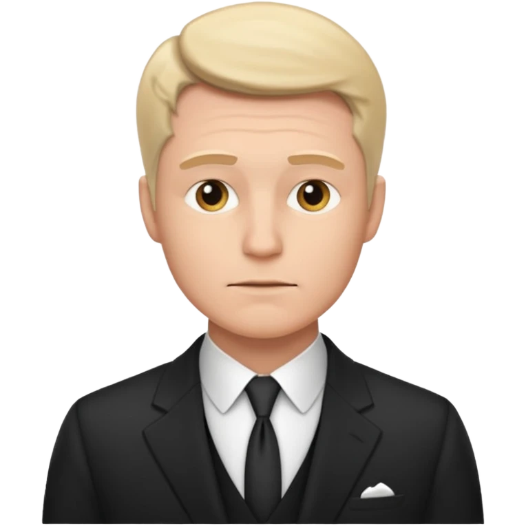 white man in formal suit in thought, showing something emoji