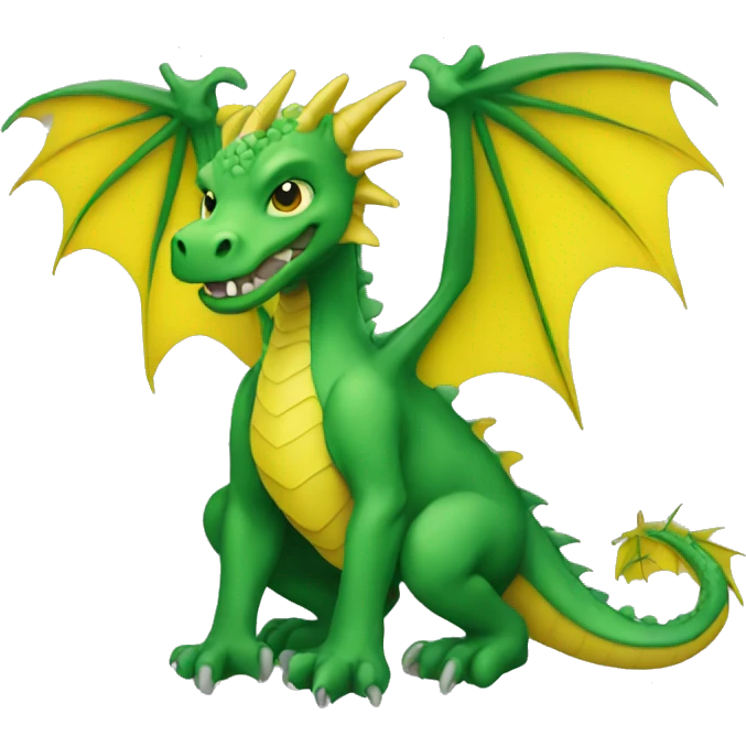 Create a green dragon with yellow wings emoji