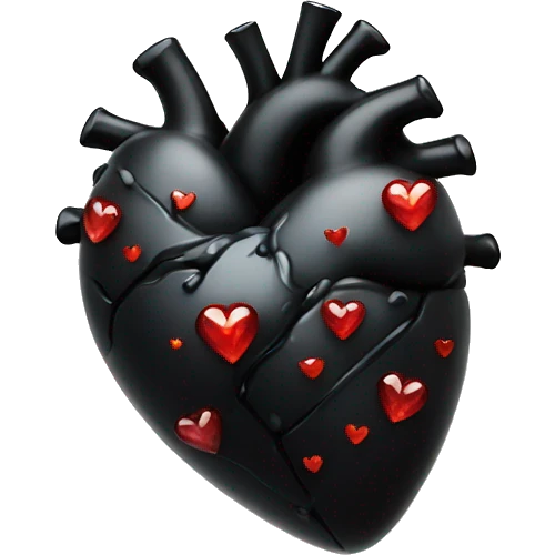 Anatomical black heart with sparkles emoji