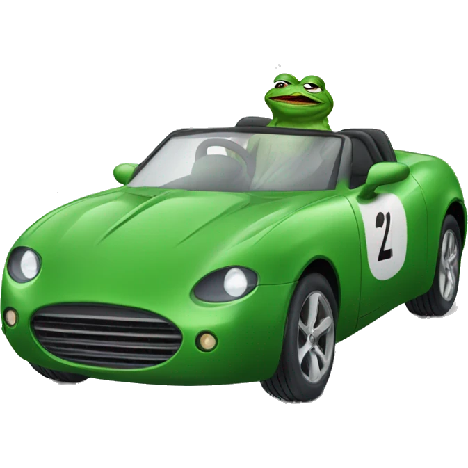 pepe the frog in a sports car emoji