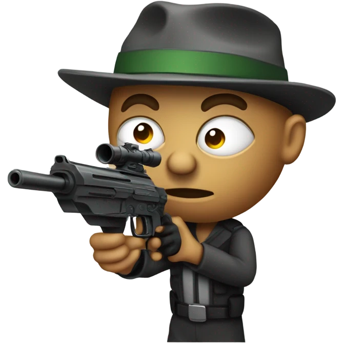 Martian hitman aiming rifle emoji