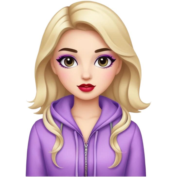 Girly girl with makeup and fashionable clothes emoji
