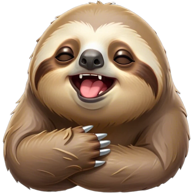 Cinematic Cute Yawning Sloth Portrait Emoji, Head tilted slightly with a dramatic, wide-open yawn, showcasing a languid, cuddly form with drowsy, half-closed eyes and an open, relaxed mouth, Simplified yet irresistibly adorable features, highly detailed, glowing with a soft, cozy glow, high shine, relaxed yet expressive, stylized with a dash of whimsical sluggish charm, soft glowing outline, capturing the essence of a drowsy yet affectionate sloth that appears ready to stretch out for a long nap! emoji
