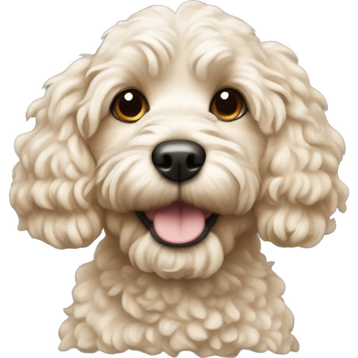 cream cockapoo dog emoji