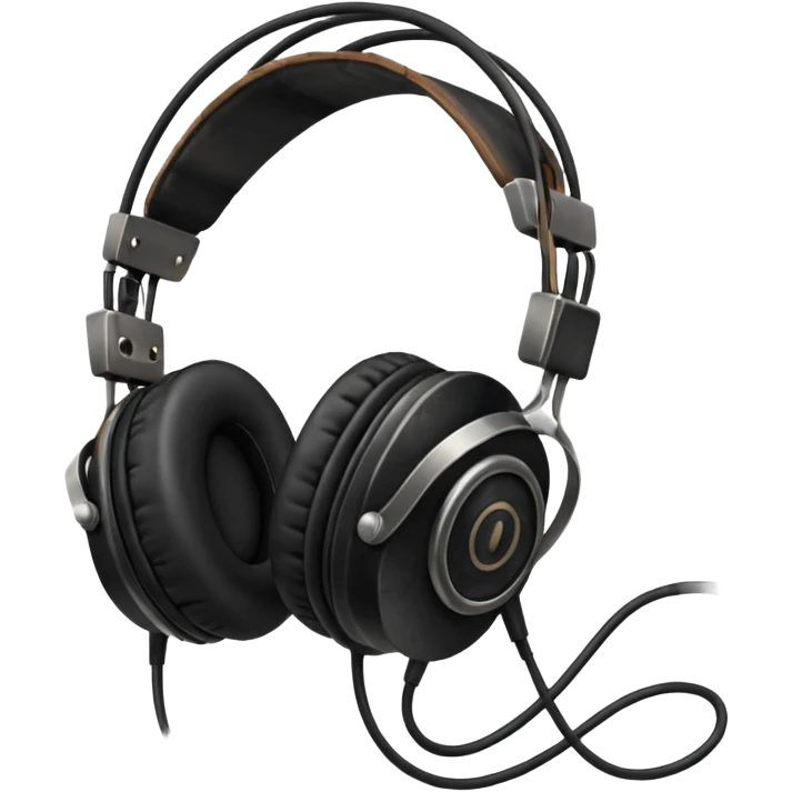 vintage black headphone emoji