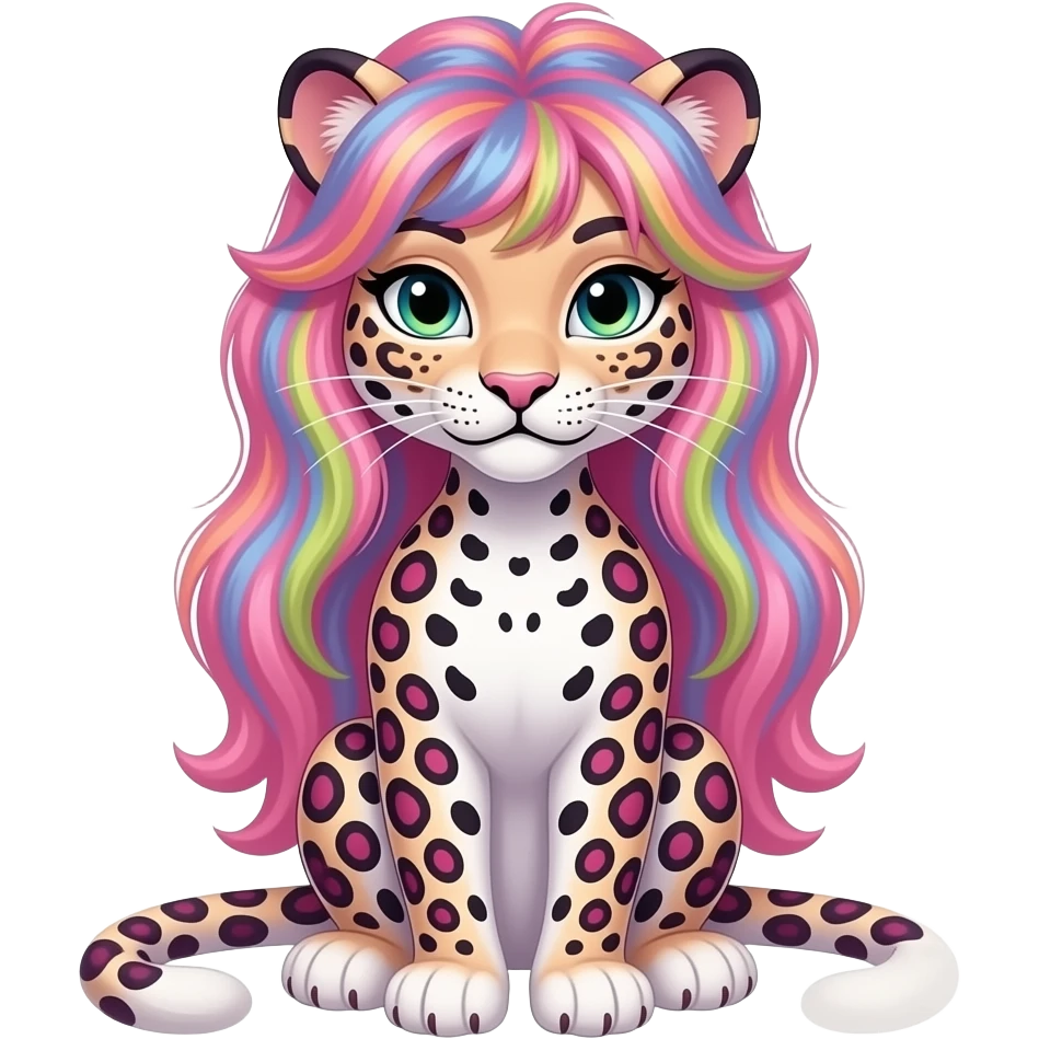 Lisa frank leopard with stigmata on her hands emoji