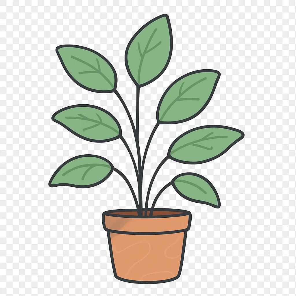 a leafy plant in a pot emoji