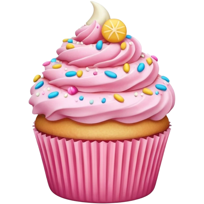 Cupcake with pink icing emoji