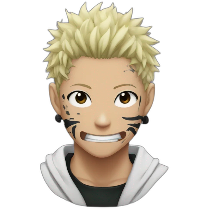 sukuna jujutsu kaisen with face tattoo  emoji