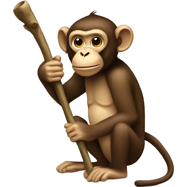 monkey with stick emoji