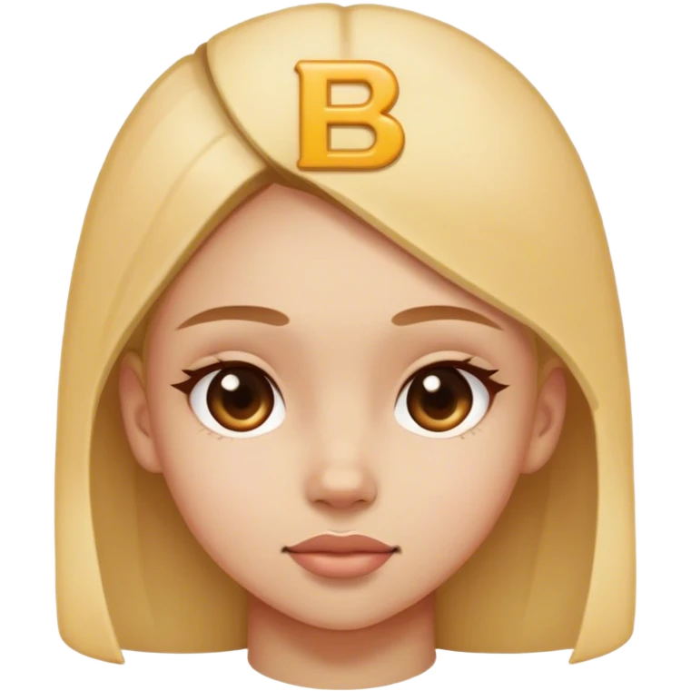 girl with the letter “B” on her forehead emoji