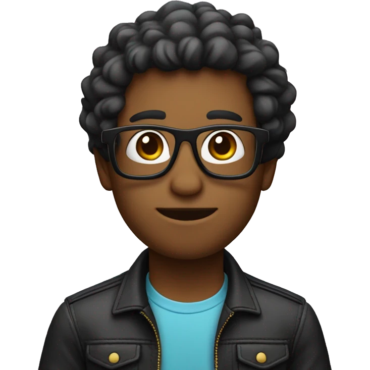 un chico con el pelo negro y con gafas emoji