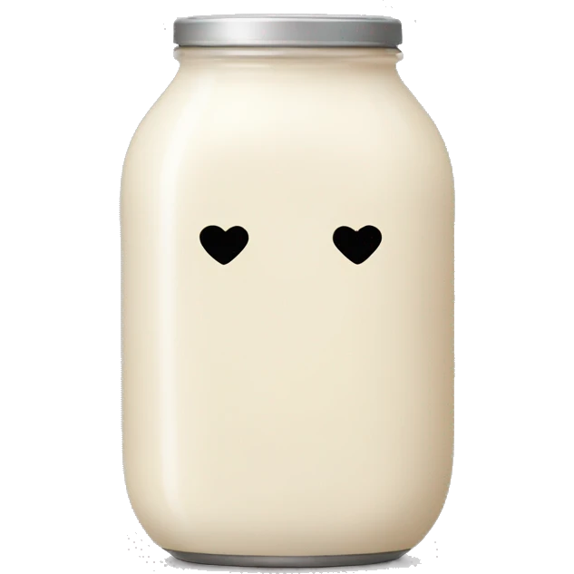 Milk-colored heart no face emoji