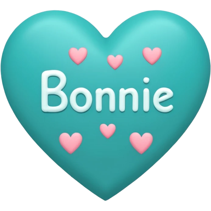 Teal heart with little hearts and Bonnie wording emoji