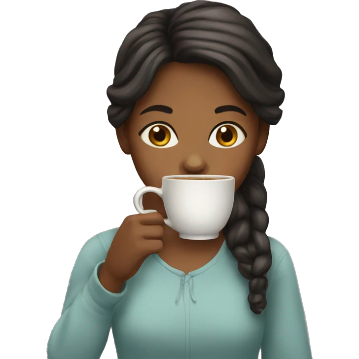 Girl with a cup of tea emoji