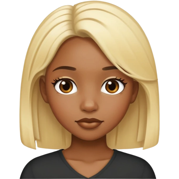 Black girl with blonde hair emoji