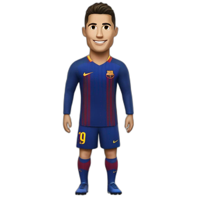 Cristiano ronaldo portant le maillot du barça emoji