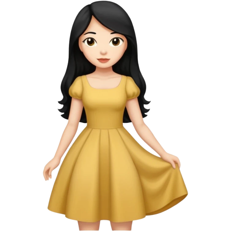 person with long black hair and big butt emoji