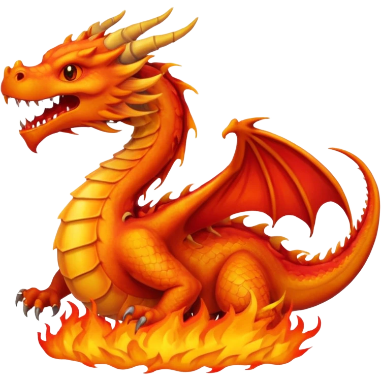 um dragão pegando fogo emoji