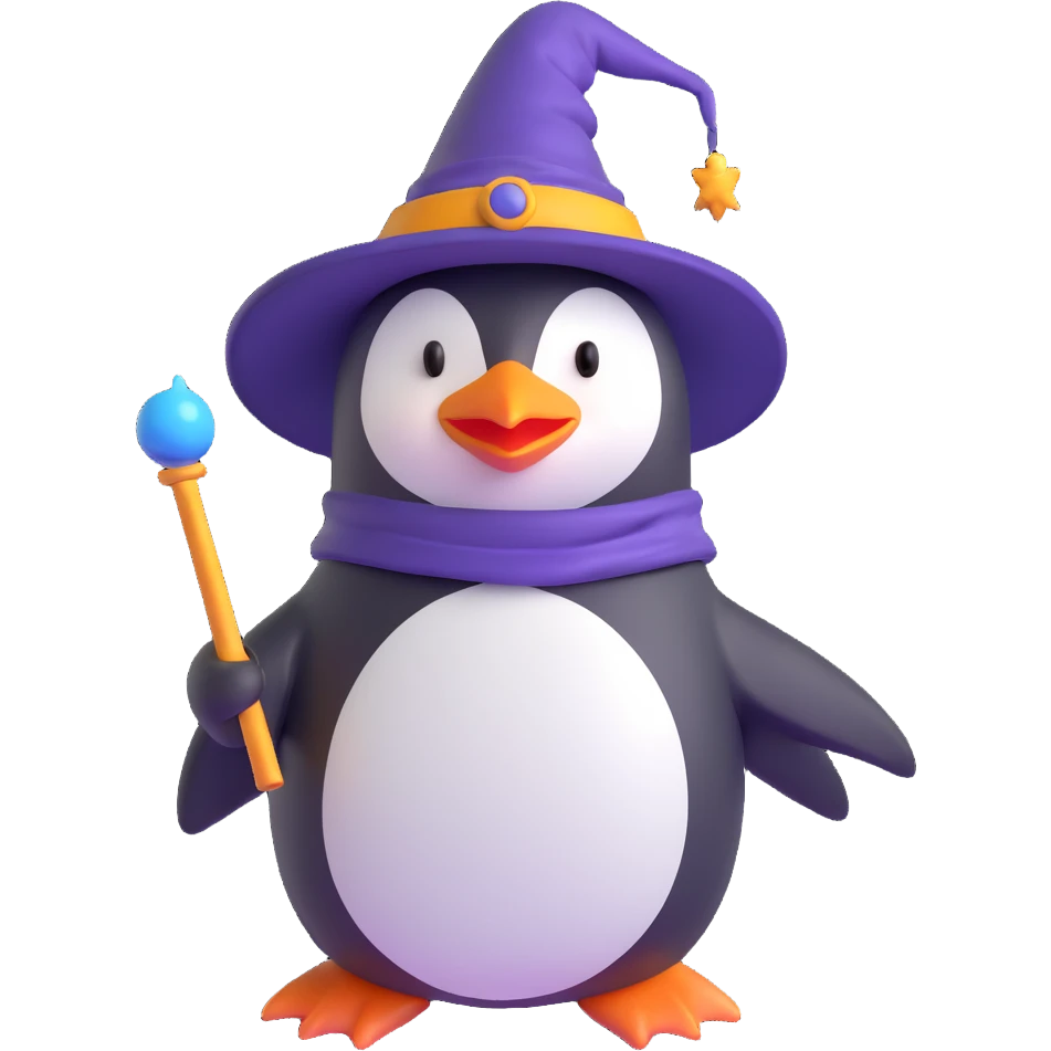 Penguin Wizard emoji